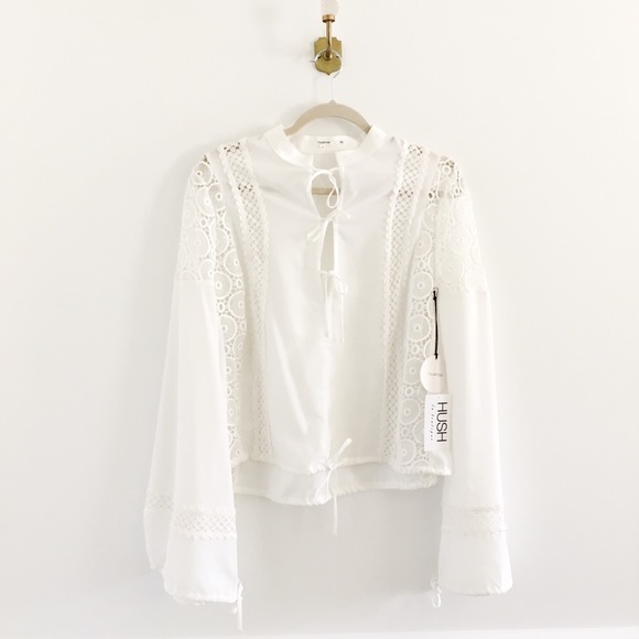 Tularosa Tops - Tularosa Farrah Crochet Bell Sleeve Blouse